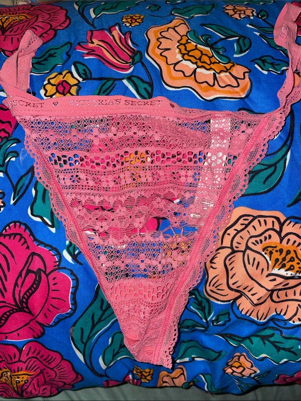Coral Lace G string- Well Worn